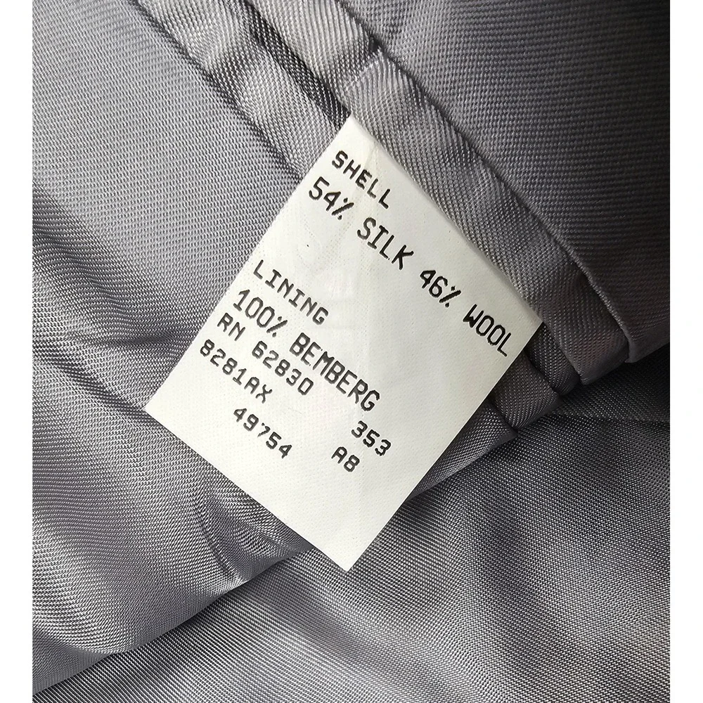 Lands End Blazer Mens 44 Wool Silk Blend Brown Houndstooth Check Made USA Jacket